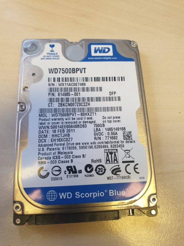 WD 2,5" HDD 750GB